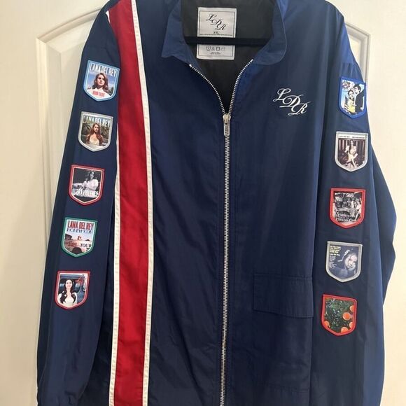 Lana Del Ray XXL RACING JACKET AUTHENTIC Sleeve Patches  blue with red - Picture 6 of 6